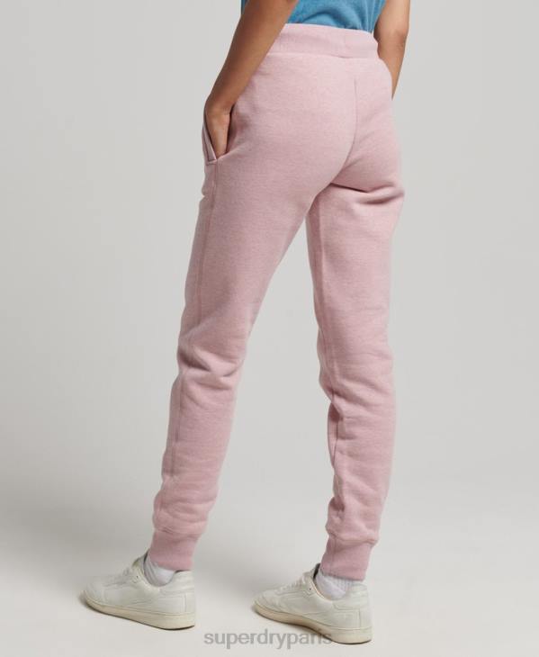 Superdry femmes pantalon de jogging logo vintage brodé en coton bio D64Z6581 vêtements rose