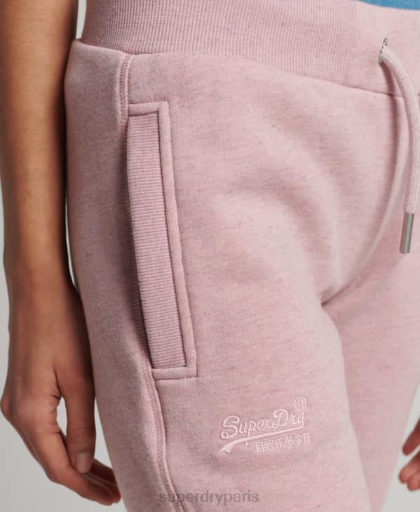 Superdry femmes pantalon de jogging logo vintage brodé en coton bio D64Z6581 vêtements rose