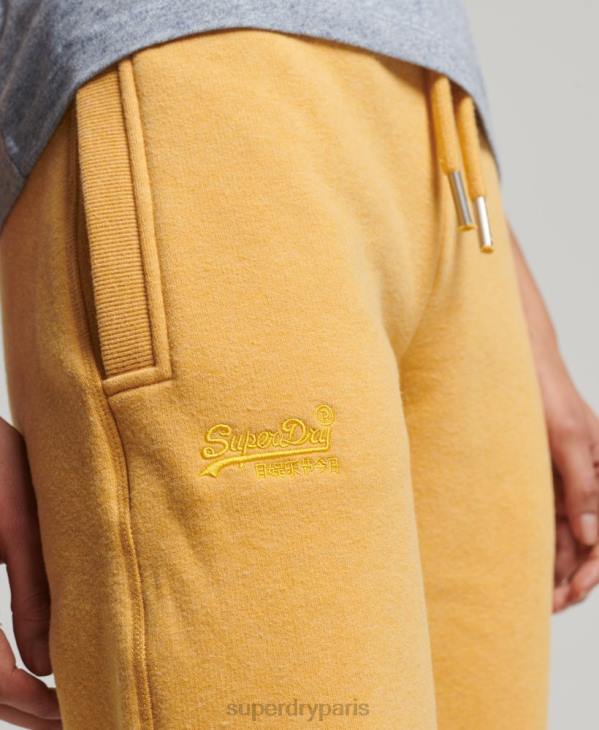 Superdry femmes pantalon de jogging logo vintage brodé en coton bio D64Z6582 vêtements jaune