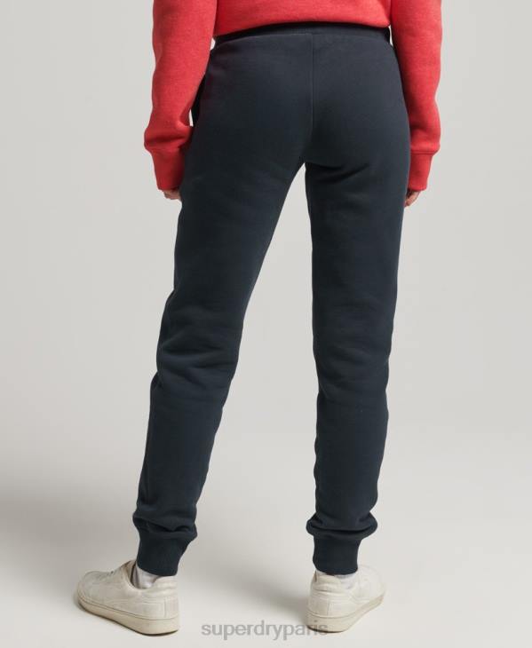 Superdry femmes pantalon de jogging logo vintage brodé en coton bio D64Z6640 vêtements marine