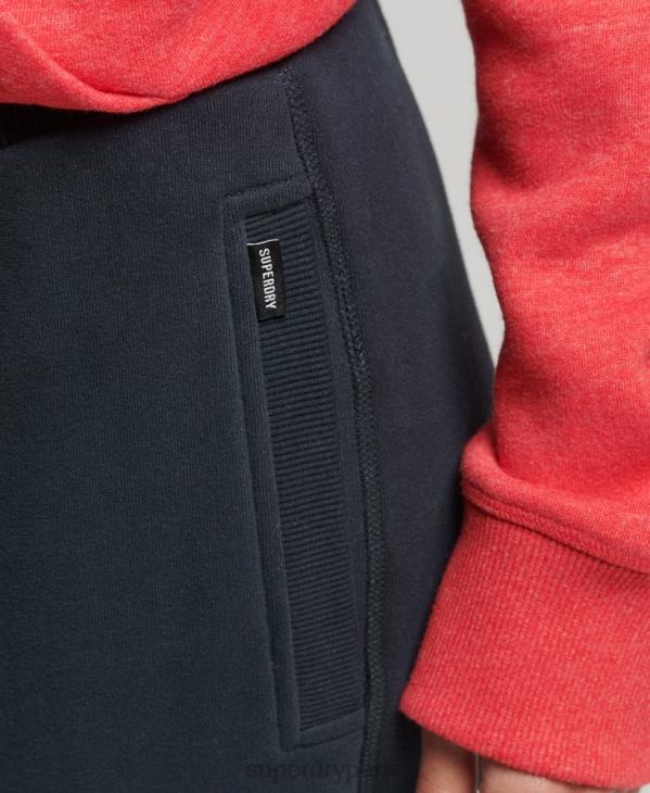 Superdry femmes pantalon de jogging logo vintage brodé en coton bio D64Z6640 vêtements marine