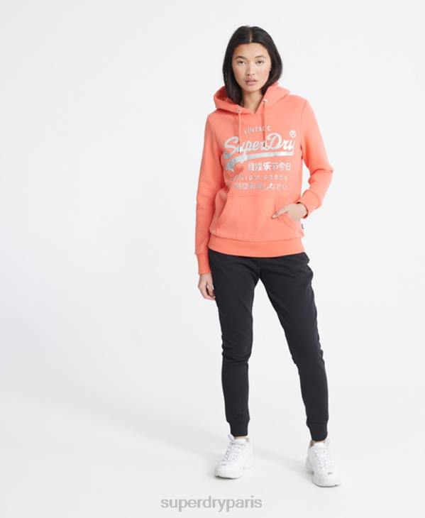 Superdry femmes pantalon de jogging loopback en coton bio label standard D64Z3941 vêtements noir