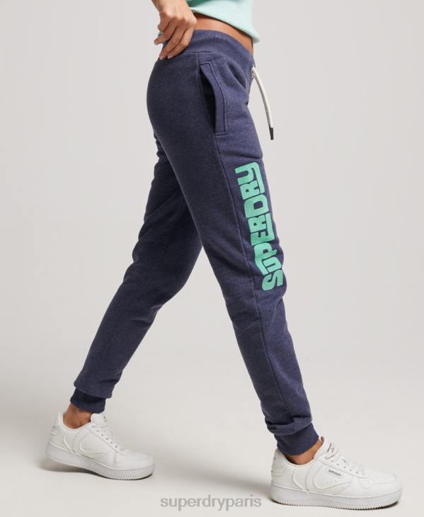 Superdry femmes pantalon de jogging non brossé à découpes cali D64Z3916 vêtements marine