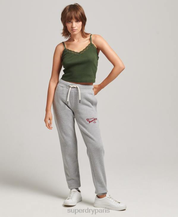 Superdry femmes pantalon de jogging pride & craft D64Z3918 vêtements gris