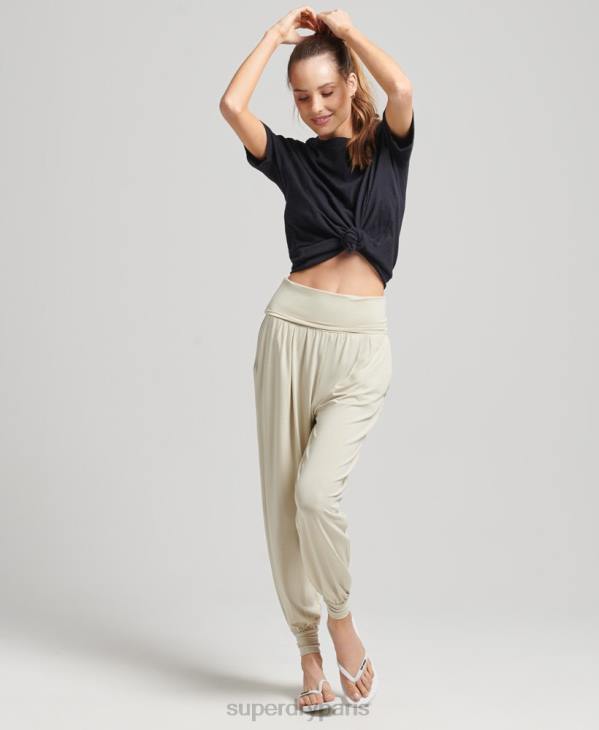 Superdry femmes pantalon de jogging studio hareem D64Z3946 vêtements beige