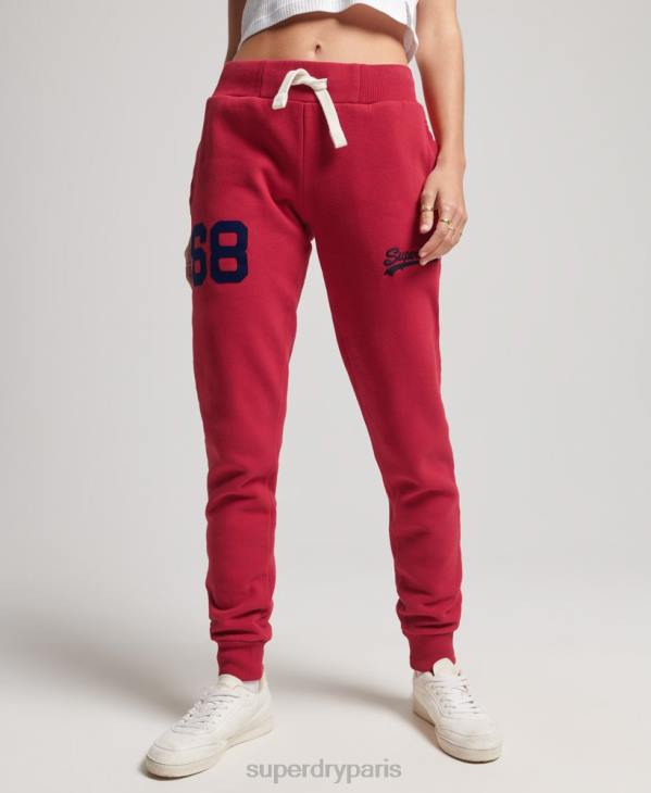 Superdry femmes pantalon de jogging universitaire à logo vintage D64Z6574 vêtements rouge