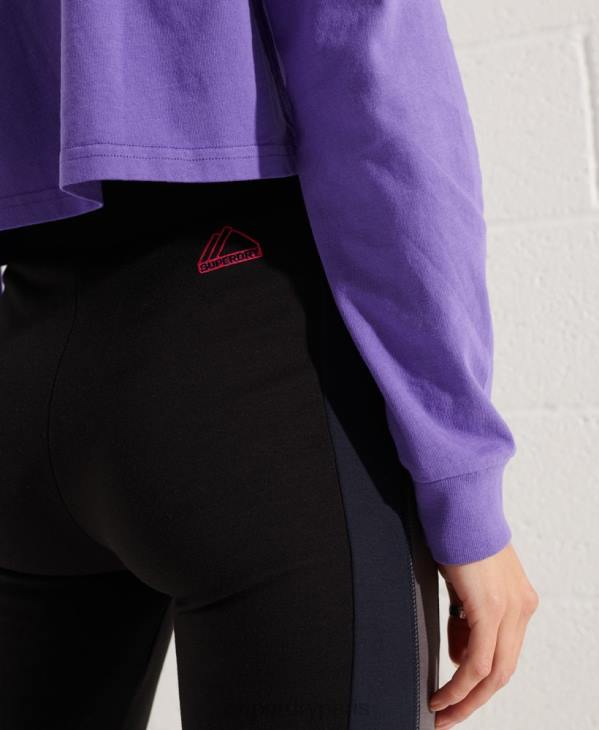 Superdry femmes pantalon de jogging évasé de montagne D64Z3949 vêtements noir
