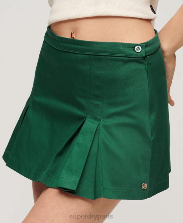 Superdry femmes jupe de tennis D64Z4138 vêtements vert