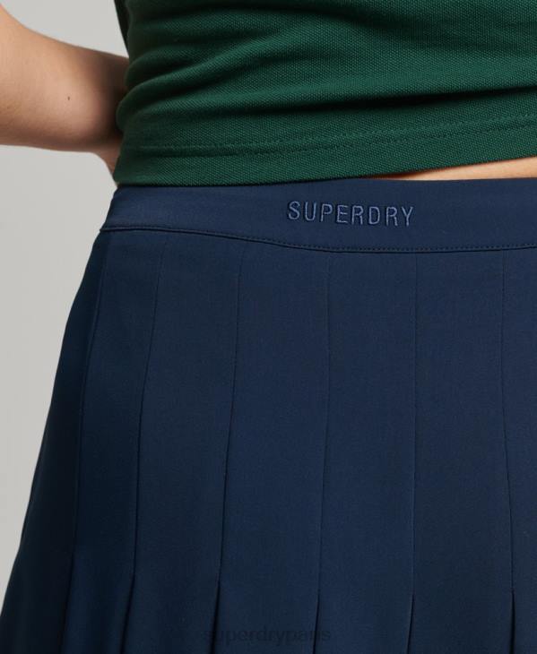 Superdry femmes jupe de tennis code essentiel D64Z6509 vêtements marine