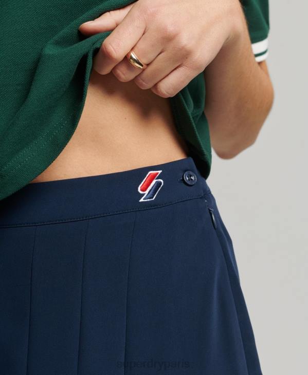 Superdry femmes jupe de tennis code essentiel D64Z6509 vêtements marine