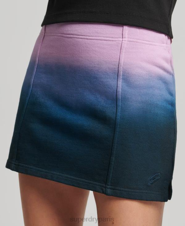 Superdry femmes jupe essentielle dip-dye D64Z4163 vêtements bleu