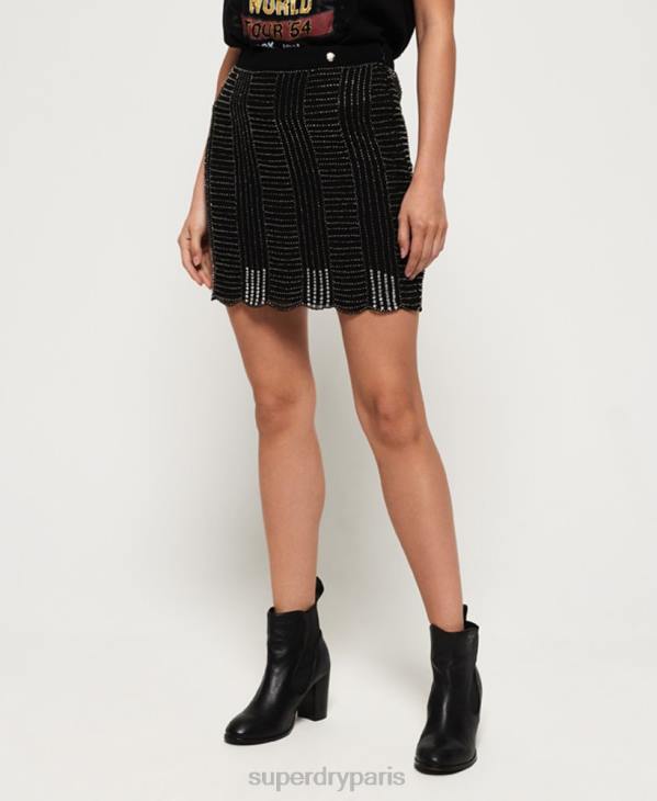 Superdry femmes jupe glaciaire D64Z4168 vêtements noir