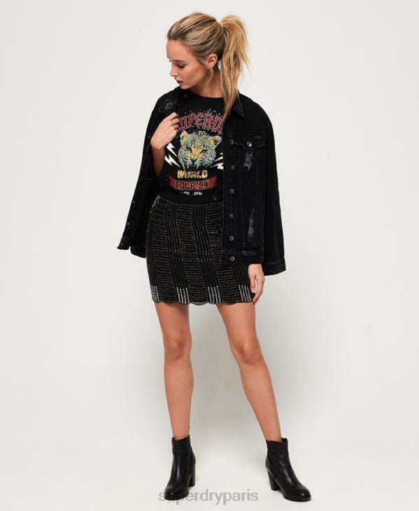 Superdry femmes jupe glaciaire D64Z4168 vêtements noir