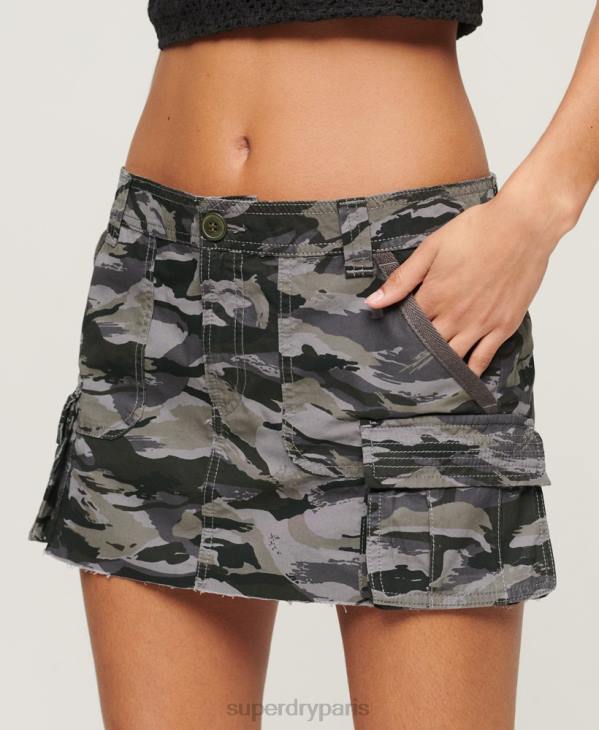 Superdry femmes jupe parachute utilitaire D64Z4122 vêtements vert