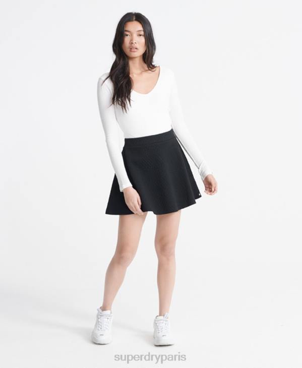 Superdry femmes jupe patineuse brooke D64Z4166 vêtements noir