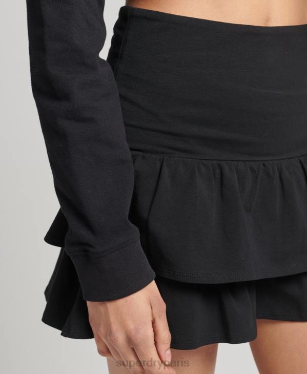 Superdry femmes jupe vintage des années 90 D64Z4128 vêtements noir