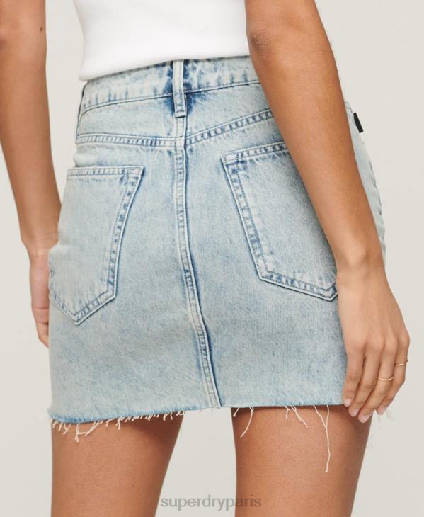 Superdry femmes mini jupe en jean vintage D64Z4120 vêtements bleu