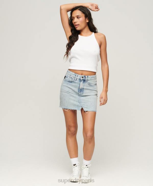 Superdry femmes mini jupe en jean vintage D64Z4120 vêtements bleu