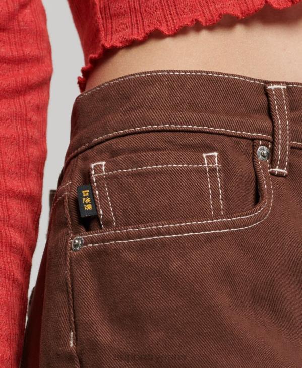 Superdry femmes minijupe de travail D64Z4115 vêtements brun