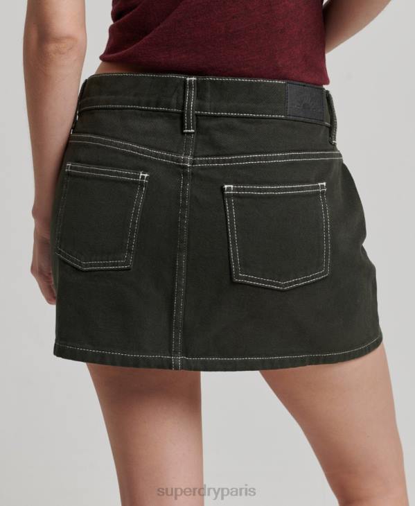 Superdry femmes minijupe de travail D64Z4121 vêtements vert