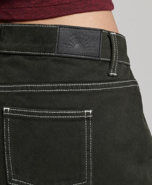 Superdry femmes minijupe de travail D64Z4121 vêtements vert