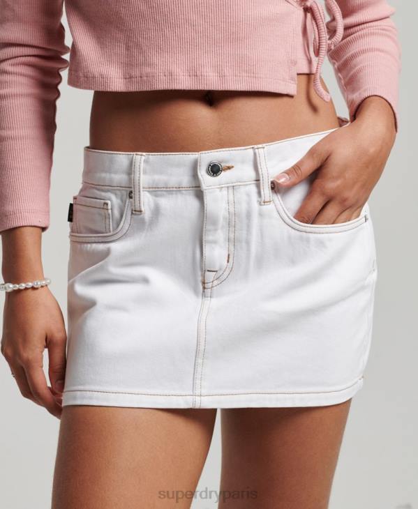 Superdry femmes minijupe de travail D64Z4125 vêtements blanc