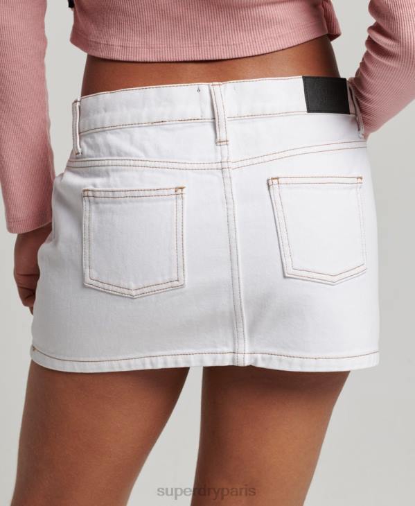 Superdry femmes minijupe de travail D64Z4125 vêtements blanc