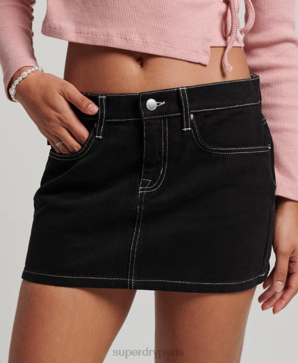 Superdry femmes minijupe de travail D64Z4132 vêtements noir