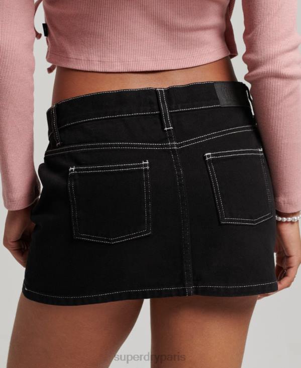 Superdry femmes minijupe de travail D64Z4132 vêtements noir