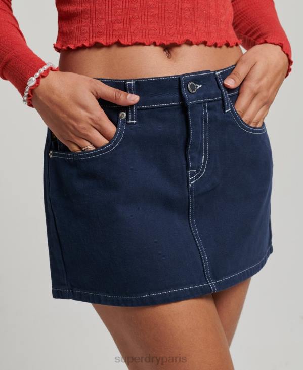 Superdry femmes minijupe de travail D64Z4142 vêtements marine