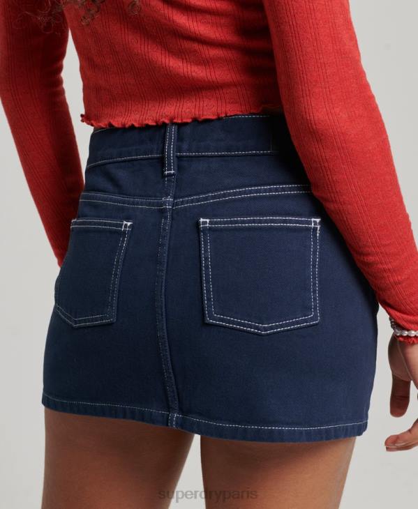 Superdry femmes minijupe de travail D64Z4142 vêtements marine