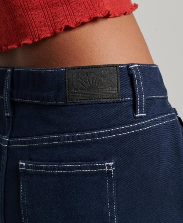 Superdry femmes minijupe de travail D64Z4142 vêtements marine