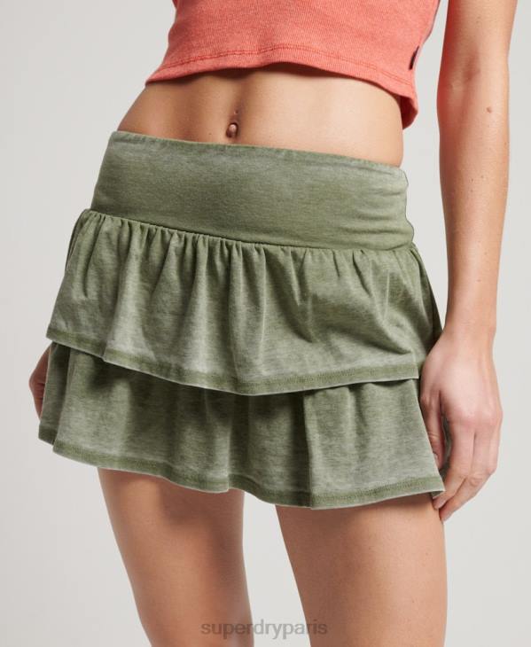 Superdry femmes minijupe des années 90 D64Z4126 vêtements kaki