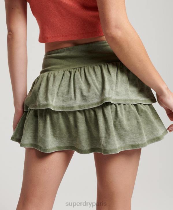 Superdry femmes minijupe des années 90 D64Z4126 vêtements kaki