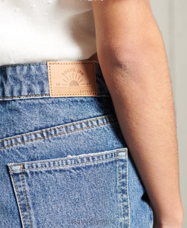 Superdry femmes minijupe en jean D64Z6758 vêtements bleu