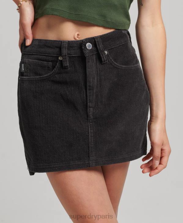 Superdry femmes minijupe en velours côtelé D64Z6507 vêtements brun