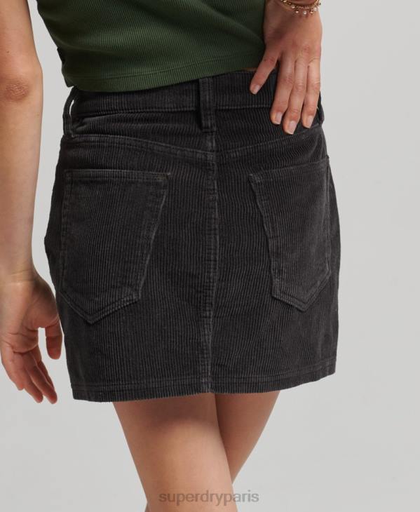 Superdry femmes minijupe en velours côtelé D64Z6507 vêtements brun