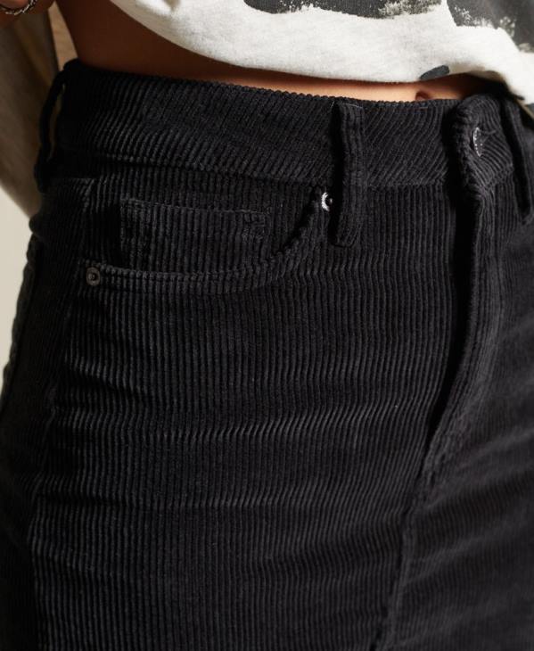 Superdry femmes minijupe en velours côtelé D64Z6709 vêtements gris foncé