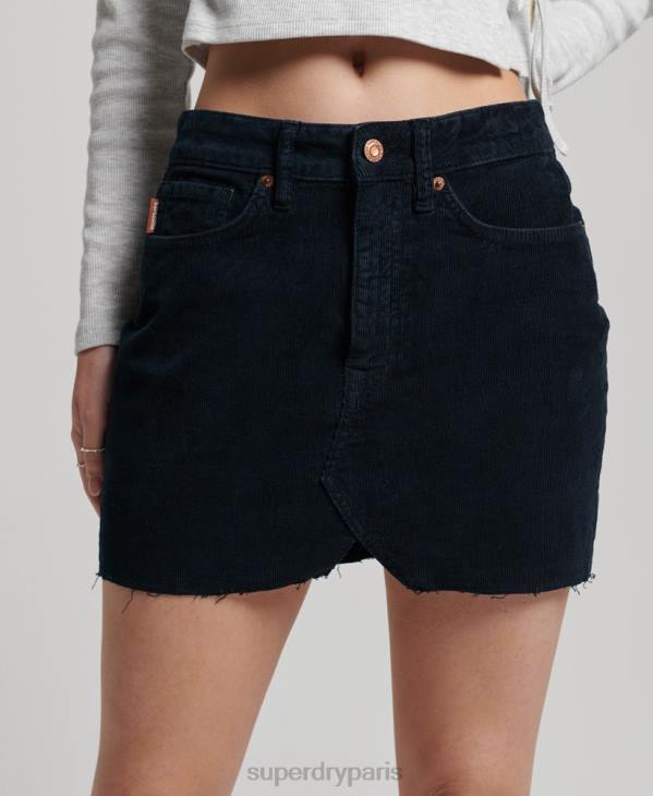 Superdry femmes minijupe vintage en velours côtelé D64Z4137 vêtements marine