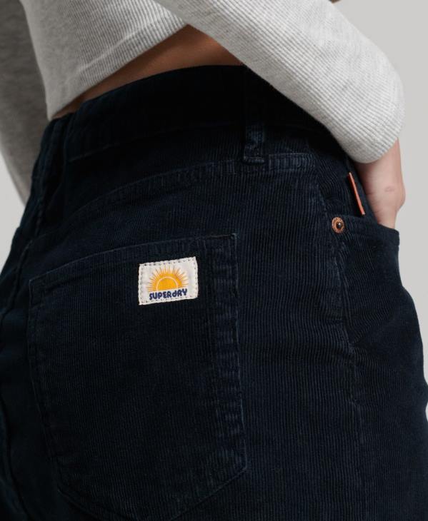 Superdry femmes minijupe vintage en velours côtelé D64Z4137 vêtements marine