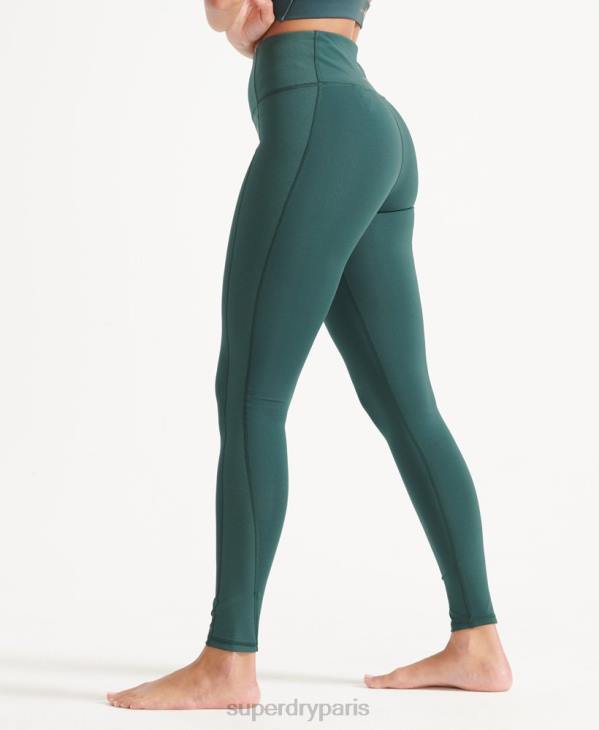 Superdry femmes collants côtelés flex D64Z4090 vêtements vert