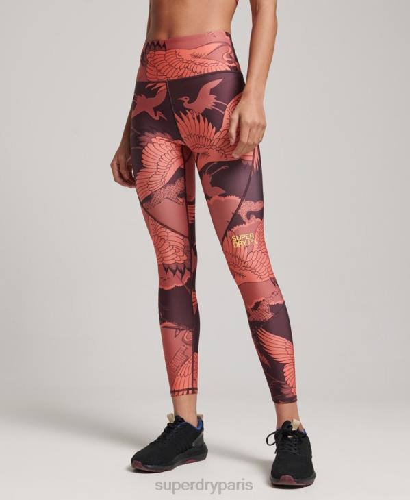 Superdry femmes collants core 7/8 D64Z4042 vêtements rouge