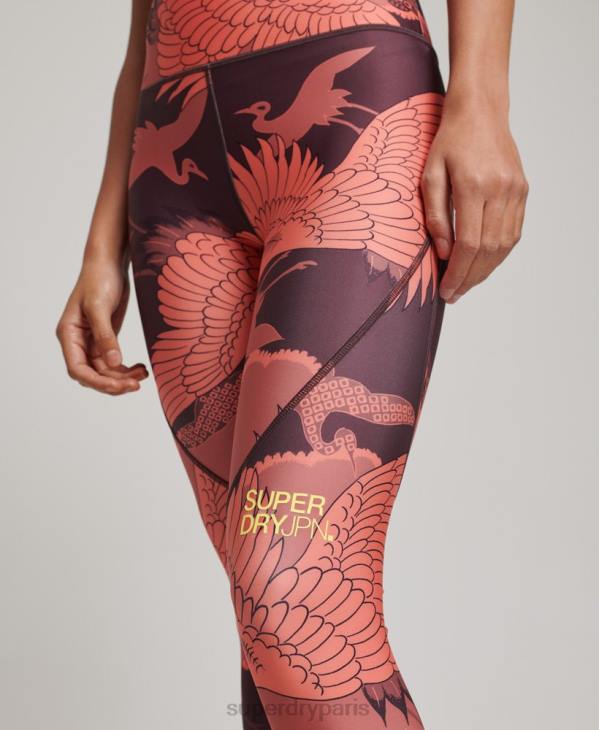 Superdry femmes collants core 7/8 D64Z4042 vêtements rouge