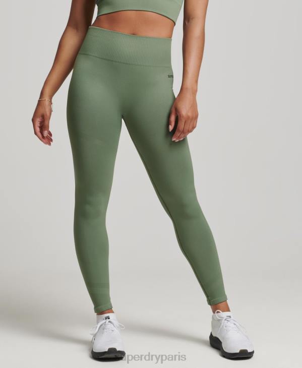 Superdry femmes collants sans couture D64Z4058 vêtements vert