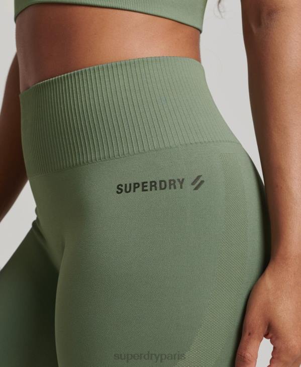Superdry femmes collants sans couture D64Z4058 vêtements vert