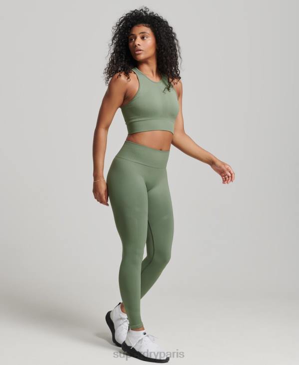 Superdry femmes collants sans couture D64Z4058 vêtements vert