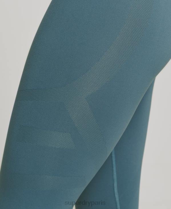 Superdry femmes collants sans couture D64Z4064 vêtements bleu