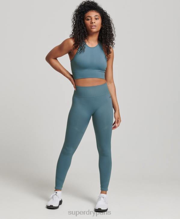 Superdry femmes collants sans couture D64Z4064 vêtements bleu