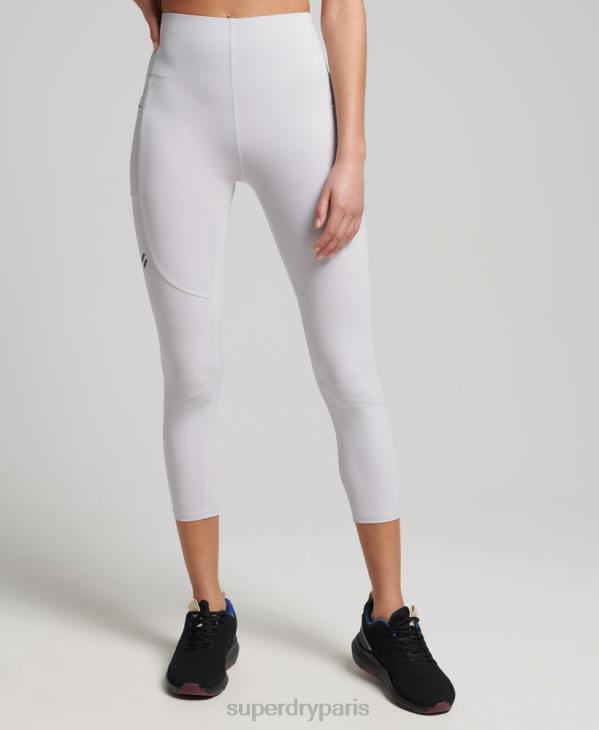 Superdry femmes courir 7/8 leggings serrés D64Z6334 vêtements gris clair