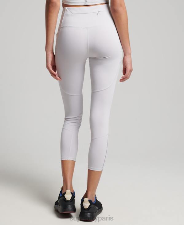 Superdry femmes courir 7/8 leggings serrés D64Z6334 vêtements gris clair